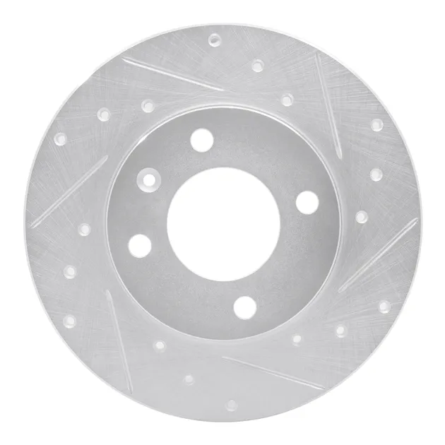 R1 Concepts EDZ-74000R Brake Rotor Drilled and Slotted Silver